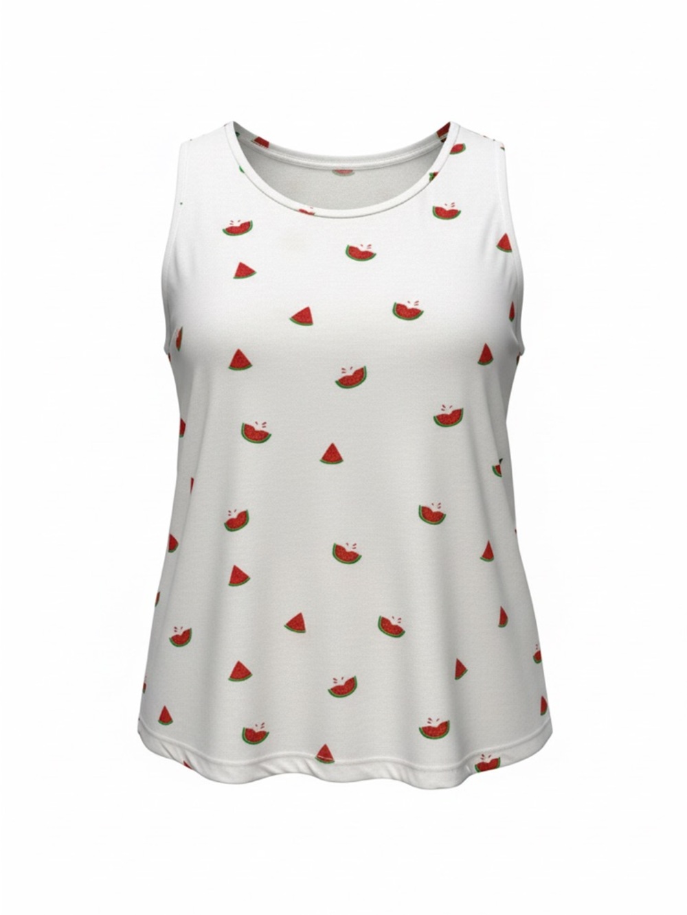 Philosophy White Tank Top with Red & Green Watermelon Print
